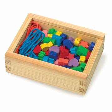 Small Foot - Wooden Thread Beads, 84pcs.