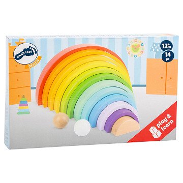 Small Foot - Holzbausteine ​​Regenbogen XL, 14tlg.