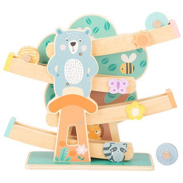 Small Foot - Wooden Marble Run Animals Pastel