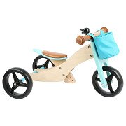 Small Foot - Wooden Tricycle and Balance Bike 2in1 Turquoise