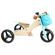 Wooden Tricycle and Balance Bike 2in1 Turquoise