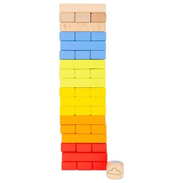 Small Foot - Wooden Rainbow Wobble Tower Game