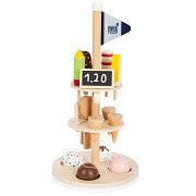 Small Foot - Wooden Ice Cream Cones with Holder, 15 pcs.