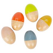 Small Foot - Wooden Music Eggs Groovy Beats, 5 pcs.