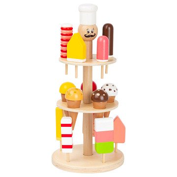 Small Foot - Wooden Luigi Ice Cream Stand, 16 pcs.