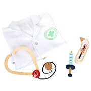 Small Foot - Doctor's Coat with Wooden Accessories, 4 pcs.