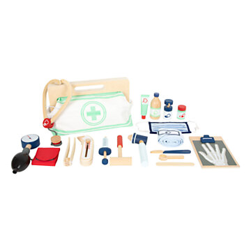Small Foot - Doctor's Bag with Wooden Doctor Accessories, 18 pcs.