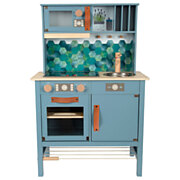 Wooden Children's Kitchen Blue, 7 pcs.