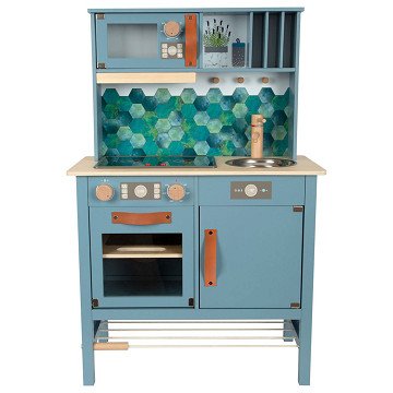 Small Foot - Wooden Children's Kitchen Blue, 7dlg.