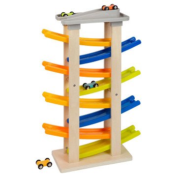 Small Foot - Holzrennbahn mit Parkdeck und Autos