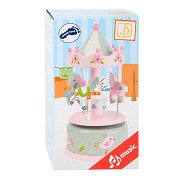 Small Foot - Wooden Music Box Rotating and Wind-up Unicorn