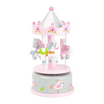 Small Foot - Wooden Music Box Rotating and Winding Unicorn