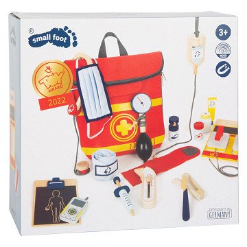 Small Foot First Aid Doctor Backpack Playset - 25 Piece - Realistic Medical Role Play - Ages 3+