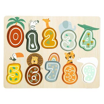 Small Foot - Wooden Number Puzzle Safari