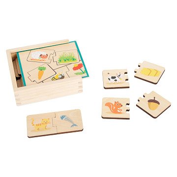 Small Foot - Wooden Puzzle Animals and their Food