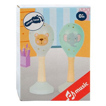Small Foot - Holz-Babyrassel Maracas Tier, 2er-Set