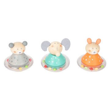 Small Foot - Wooden Tumbler Rattle Bear, per piece