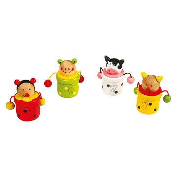 Small Foot - Wooden Baby Tooth Pot Animal, 4pcs.