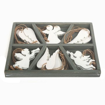 Small Foot - Wooden Christmas Hangers Angel, 18pcs.