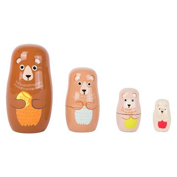 Small Foot - Matroschka-Puppen aus Holz, Bärenfamilie