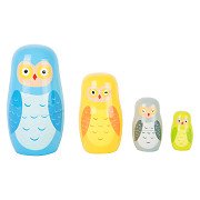 Small Foot - Wooden Matryoshka Doll Owl Family