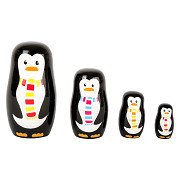 Small Foot - Houten Matroesjka Poppen Pinguin Familie