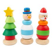 Small Foot - Houten Stapeltoren Kerstfiguur, per  stuk