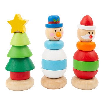 Small Foot - Stapelturm-Weihnachtsfigur aus Holz, pro Stück