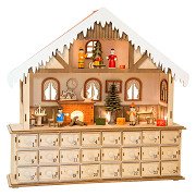 Small Foot - Wooden Advent Calendar Living Room with Lights