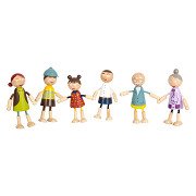 Small Foot - Wooden Dollhouse Family Bendable, 6 pcs.