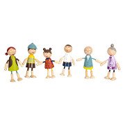 Small Foot - Wooden Dollhouse Family Bendable, 6pcs.