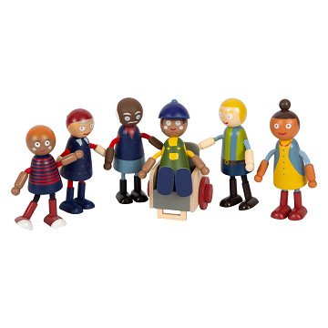 Small Foot - Holzpuppenhaus Familie mit Rollstuhl, 6-tlg.