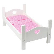 Small Foot - Wooden Doll Bed White with Bedding, 4dlg.