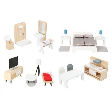 Small Foot - Wooden Dollhouse Furniture Complete Set, 28pcs.