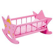 Small Foot - Wooden Doll Bed Star Pink