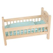 Small Foot - Wooden Doll Bed Natural with Bedding, 4ldg.