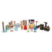 Small Foot - Wooden Dollhouse Furniture Modern Complete Set, 31pcs.