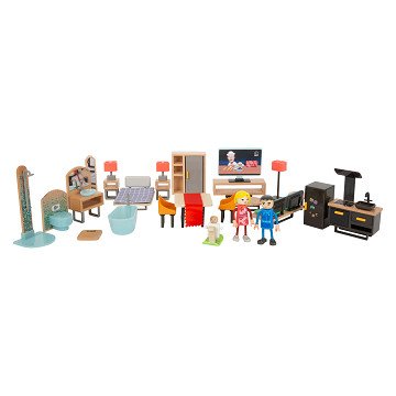 Small Foot - Wooden Dollhouse Furniture Modern Complete Set, 31dlg.