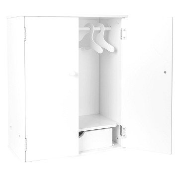 Small Foot - Wooden Dolls Wardrobe with Hangers, 3dlg.