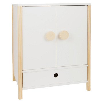 Small Foot - Wooden Dolls Wardrobe Little Button with Hangers, 3 pcs.