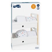 Small Foot - Puppenhochbett Little Button aus Holz mit Bettwäsche, 6-tlg.