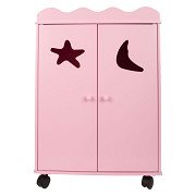 Small Foot - Wooden Doll Wardrobe Pink