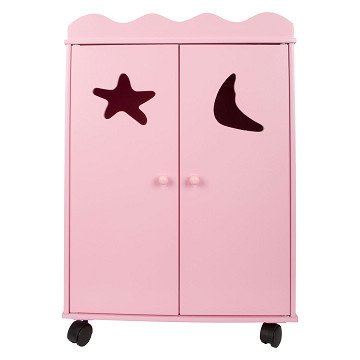 Small Foot - Wooden Dolls Wardrobe Pink