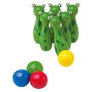 Small Foot - Wooden Frog Bowling Throwing Game, 10pcs.
