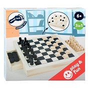 Small Foot - Spielbox 3in1 Schach Dame Mühlenspiel