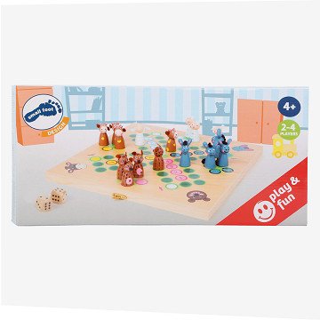 Small Foot - Ludo-Spiel aus Holz mit Bauernhoftieren