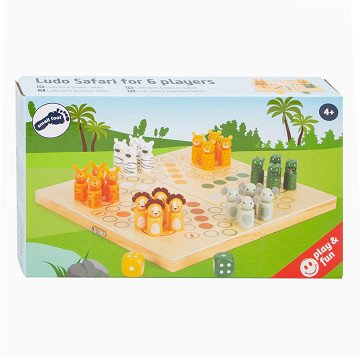 Small Foot – Ludo-Spiel aus Holz, Safari – 6 Spieler