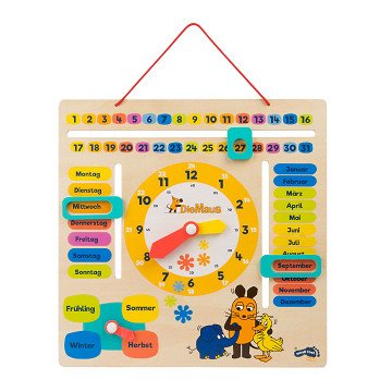 Small Foot - Wooden Learning Board Watch Clock Mouse - German language