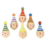 Small Foot - Wooden Spinning Top Clown, 6 pcs.