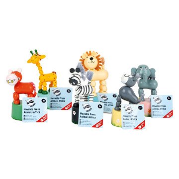 Small Foot - Holzdruckfigur Wildtiere, 6er Set